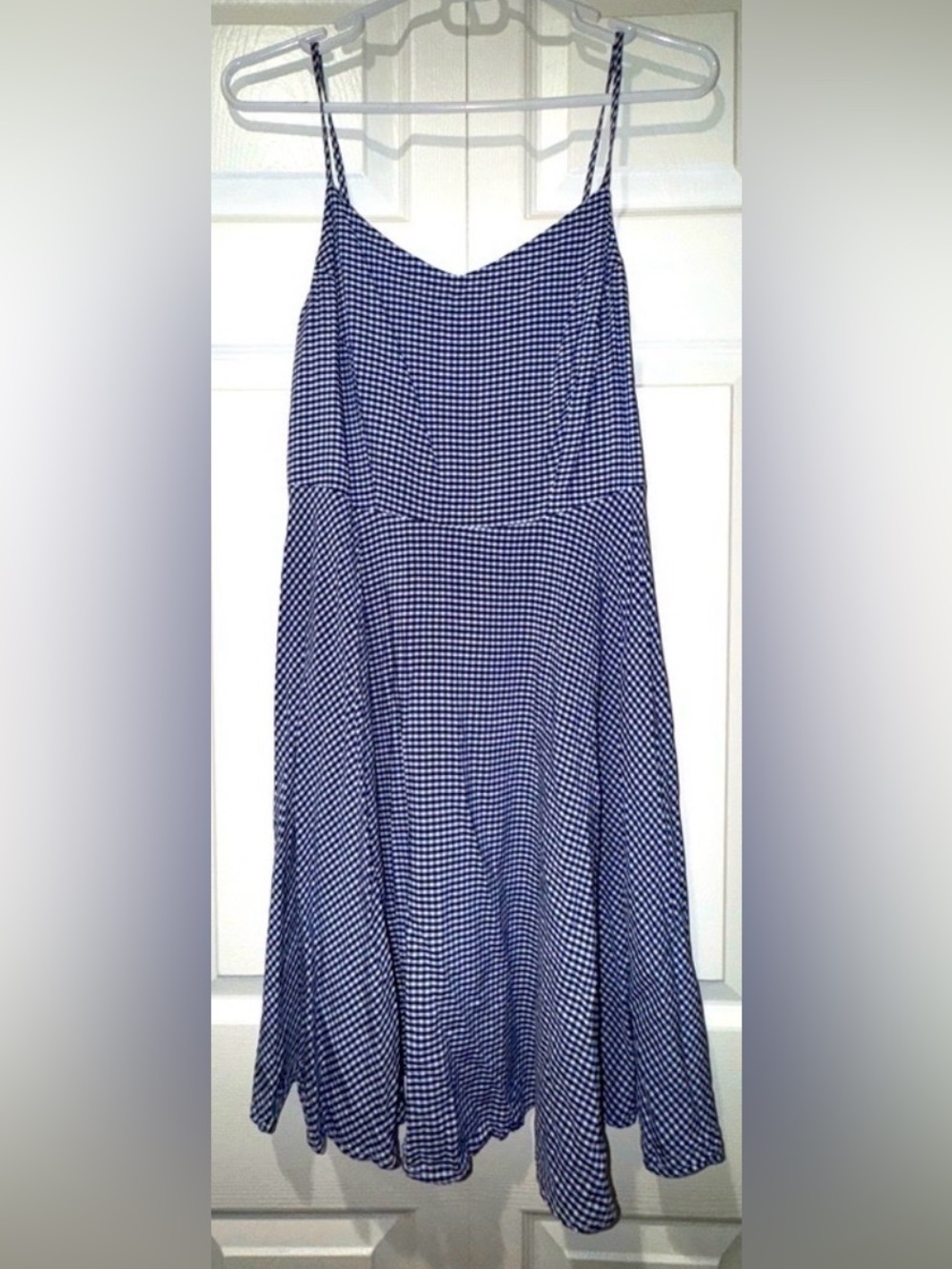 Old Navy Blue Gingham cami Women's swing Dress. Size Medium. EUC
